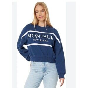 Abercrombie & Fitch Sweatshirt Womens M Cropped Sailing Yacht Club Montauk